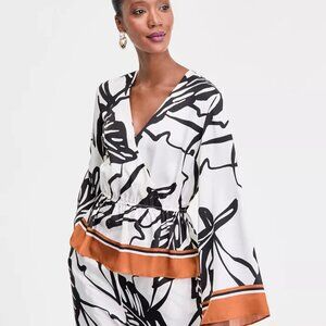 I.N.C. International Concepts Printed Volume-Sleeve Peplum Top 1X